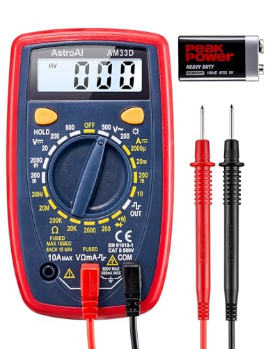 AstroAI Multimeter Digital measures AC/DC Voltage DC Current Resistance