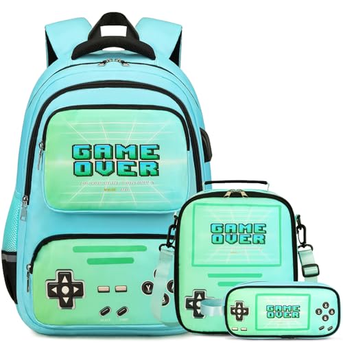 Mochila Gamer com Lancheira e Estojo de Lápis