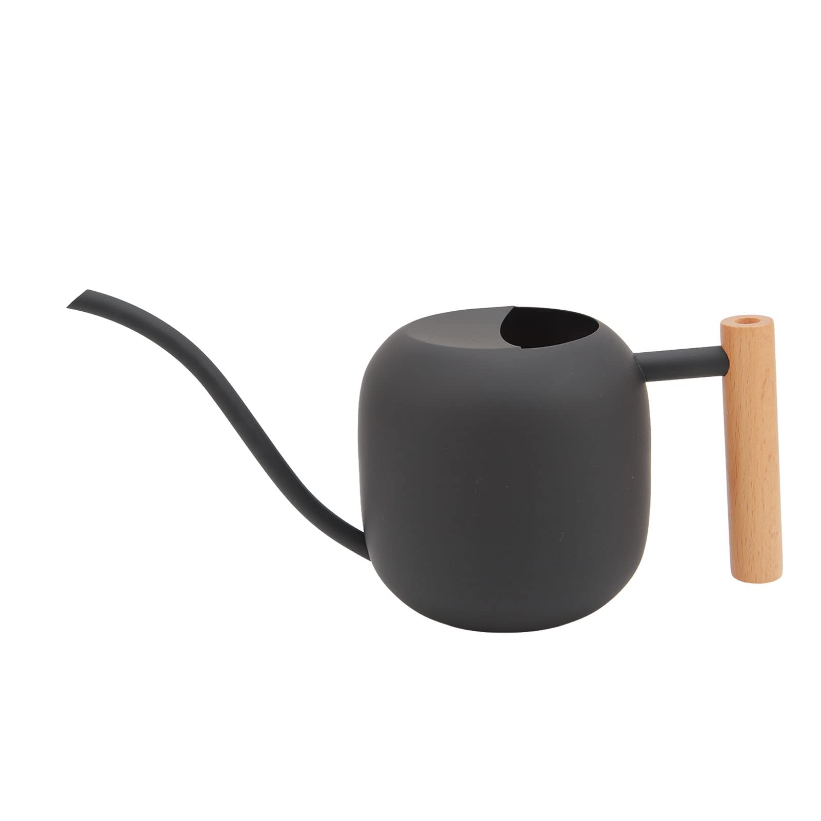 Stainless SteelWatering, Stainless Steel Watering Can 1200ML Long Spout Multicolor Indoor Outdoor Rustproof(Black)