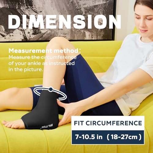 Image of BILITOK Reusable Foot Ankle Ice Pack Wrap for Injuries, Cold Compression Therapy for Achilles Tendonitis, Plantar Fasciitis, Swelling, Sprained, Pain Relief (Black)