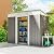 Outsunny 7' x 4' Metal Lean to Garden Shed, Outdoor Storage Shed, Garden Tool House with Double Sliding Doors, 2 Air Vents for Backyard, Patio, Lawn, Light Gray