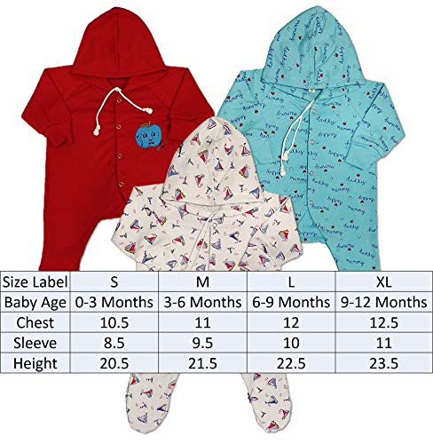 Image of New Born Baby Clothes Set Romper & Sleepsuit For Baby 0-3 Months (Pack of 3)