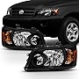 AKKON - For 2004-2006 Toyota Highlander Black Headlights Driver Left+ Passenger Right Side Pair Replacement