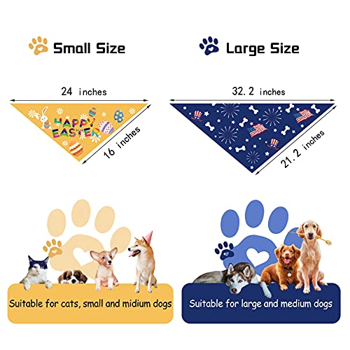 Yespet Dog 12 Pieces Holidays Pet Halloween Thanksgiving Bandanas For Medium Large Dogs Christmas Valentine's Day Wedding Summer Pets Birthday Bandana Easter Independence St. Patrick's Day Scarf #TOP2