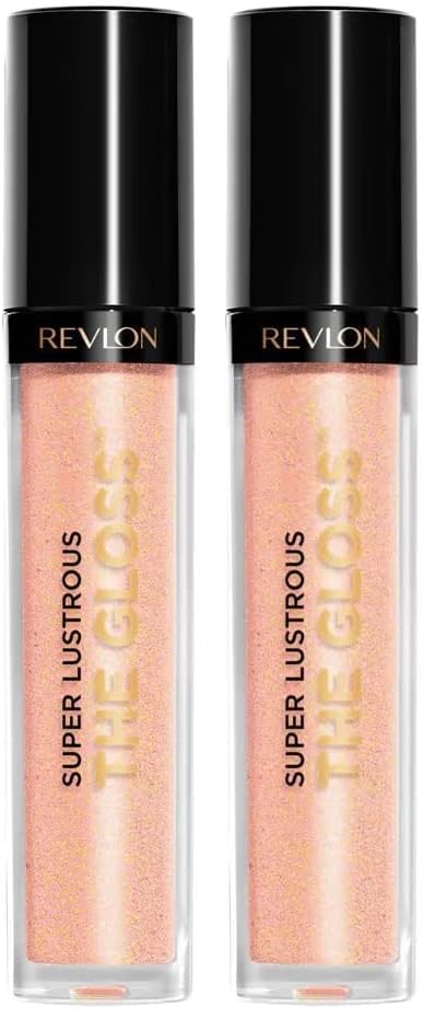 Image of Revlon Super Lustrous Lip Gloss, Non-Sticky, Hydrating, High Shine Finish, 255 Sandstorm, 0.13 oz (Pack of 2)