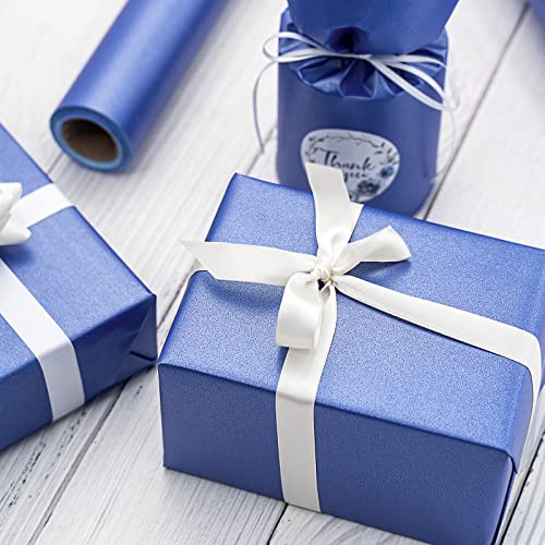 Image of RUSPEPA Royal Blue Matte Wrapping Paper - Solid Color Pearly - Luster Paper Perfect for Wedding, Christmas, Baby Shower -17 Inches X 32.8 Feet