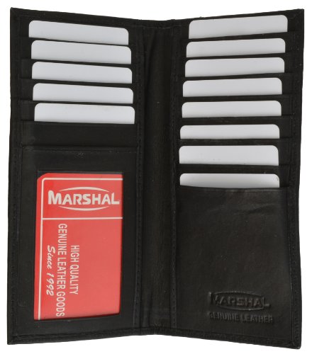 Mens Ladies Black Lambskin Leather All-in-One Checkbook Wallet #175