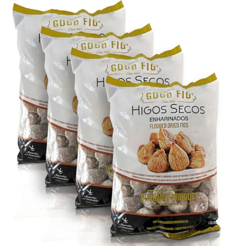 GoodFig | Higos secos enteros | Almoharín | Pack 4x500 g (2 kg) | Fruta desecada | 100% naturales | enharinados | sin azúcares añadidos | veganos, vegetarianos y celíacos