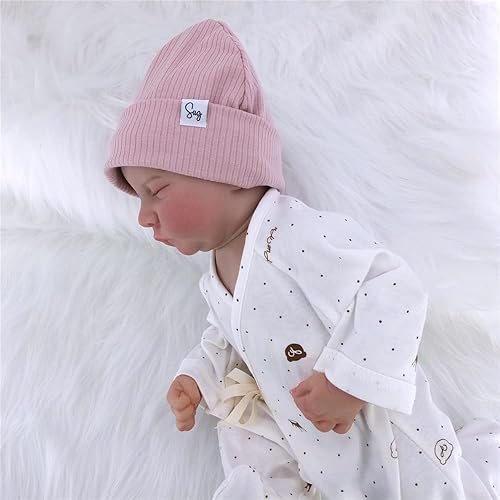 Miniatura 4 de Gorro de punto para recién nacido, para niños y niñas, con forro de satén sedoso, gorro para niños pequeños