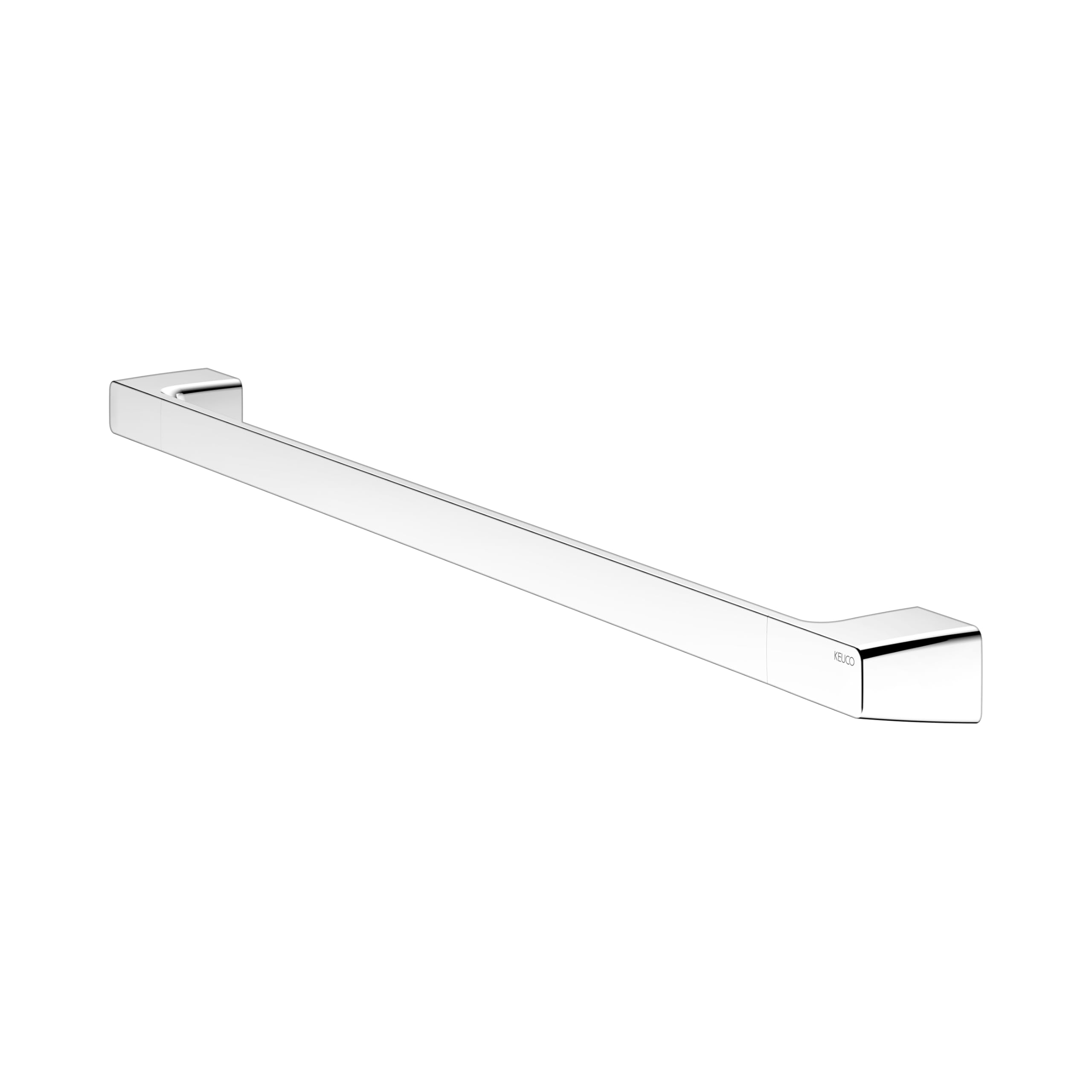 Keuco Rose Uchwyt na ręcznik jednoramienny 80 cm, bez wiercenia, chrom | Wyprodukowano w Niemczech, z zestawem do klejenia i wkręcania, wieszakiem na ręcznik do klejenia lub wkręcania