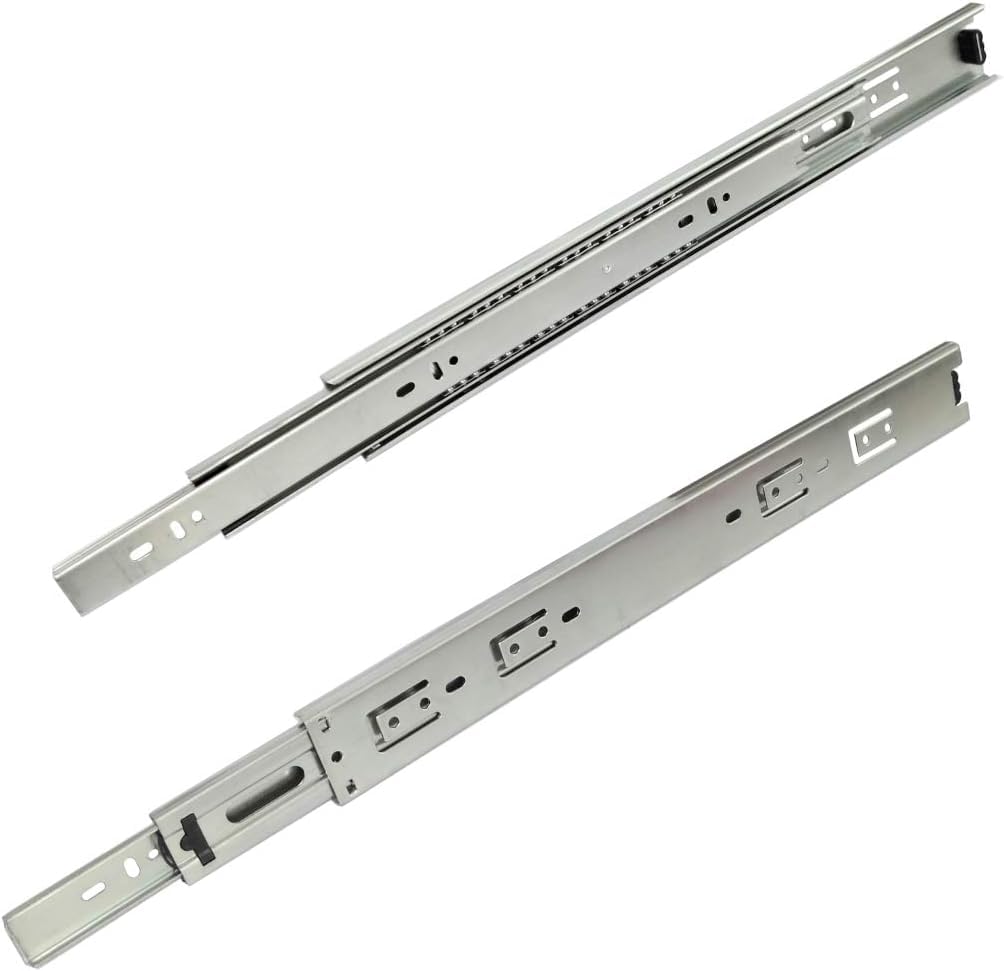 AERREGI Coppia di Guide scorrevoli per Guida Binari cassetti, Uscita Totale, 45mm, 45 kg (50 cm)