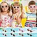 DragonflyDreams Sunglasses for Kids, 8 Pack Flower Sunglasses Cute Round Glasses Colorful Kids Fashion Eyewear Uv 400 Protection Heart, Round, Flower, oval