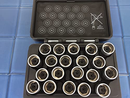 Temo 20 Pc Wheel Lock Lugnut Anti-Theft Screw Lug Nut Removal Key Socket Set For Bmw #TOP2