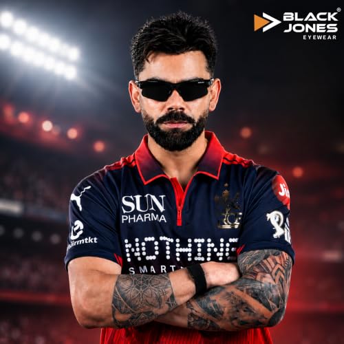 Image of Black Jones Sports Sunglasses for men and women Cycling Mountain Travelling Cricket Trekking Baseball Fishing Cycling Running Golf Motorcycle Tac Glasses UV400