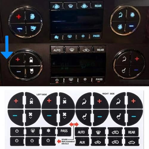 Autocollants boutons de commande tableau de bord Saturn Outlook XR 2009-2012 - 5