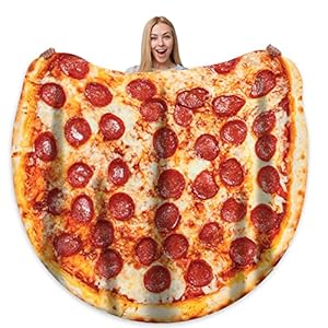 Pizza Blanket Adult Kdis Size Funny Realistic Food Personalized Throw Blanket Novelty Gift for Everyone 300 GSM Soft…