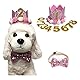Geburtstagshut für Hunde, Katze, Hund, Geburtstagskrone, Hut und Fliege mit 0–9 Figuren, Charms, Partyzubehör für kleine, mittelgroße Welpen, Kätzchen, Blau (rosa)
