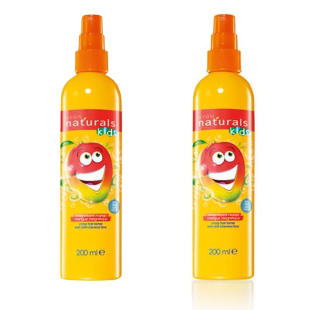 Kids Mango Detangling Spray 2 Pack , The Gentle, Tear-Free Formula Instantly Tames, Smooths And Detangles Unruly Curly Hair- 2 x 200ml