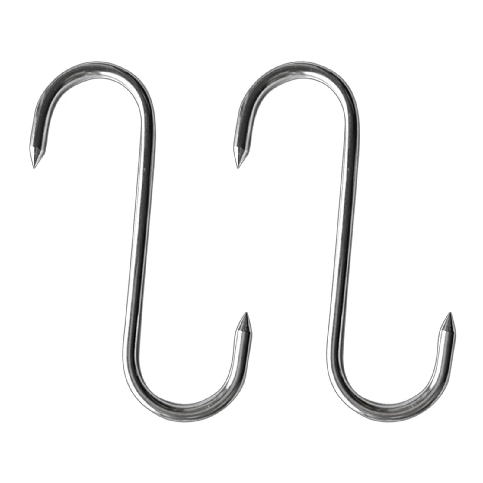 100 ganchos de acero inoxidable en forma de S for carnicero, de metal, for colgar sartenes, ollas y utensilios de cocina, for herramientas de repostería. Para Carnes