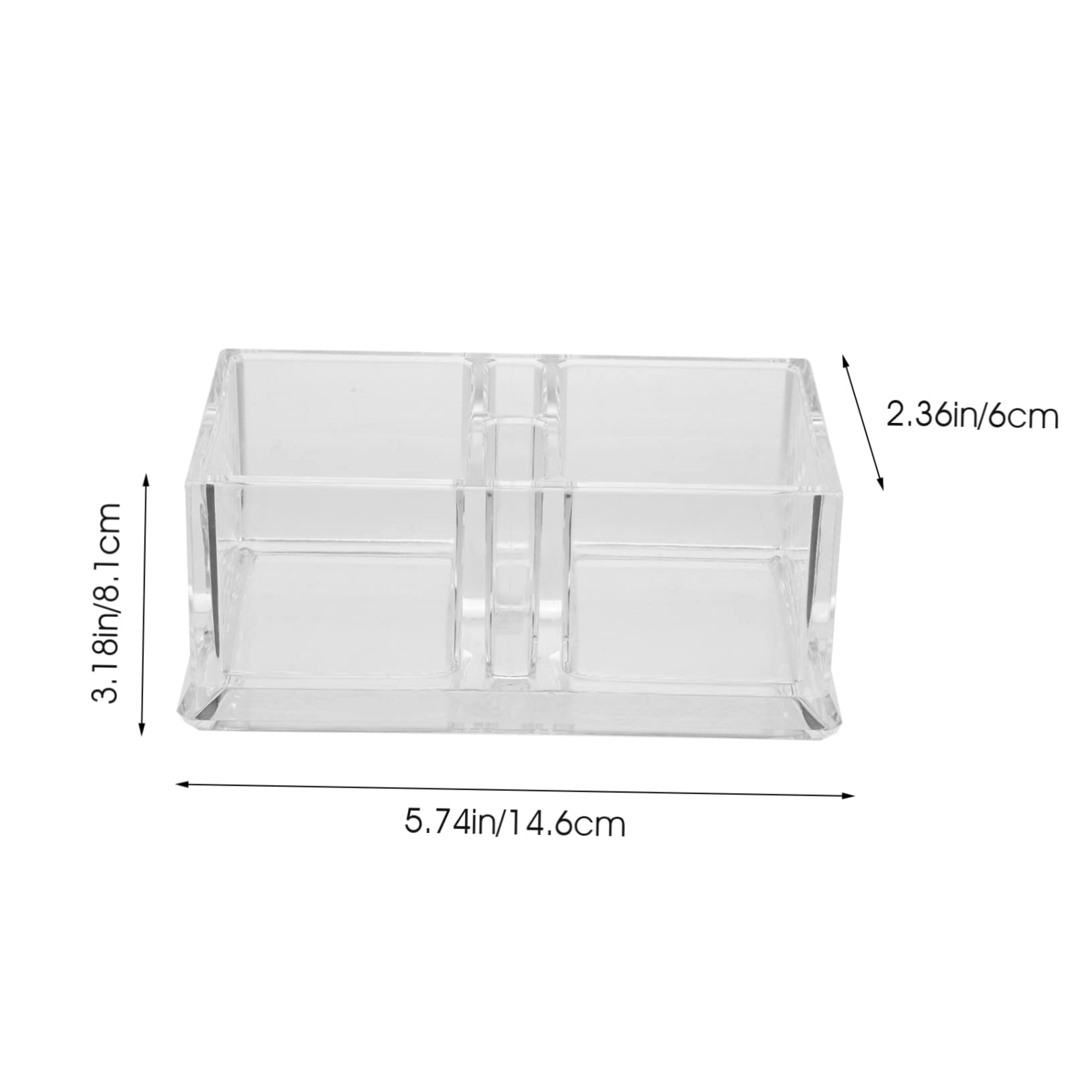 GLEAVI Desktop Acrylic Storage Box for Sugar Packets and Tea Bags Transparent Double Grid Organizer for Coffee Condiments and Snacks and Stylish Design