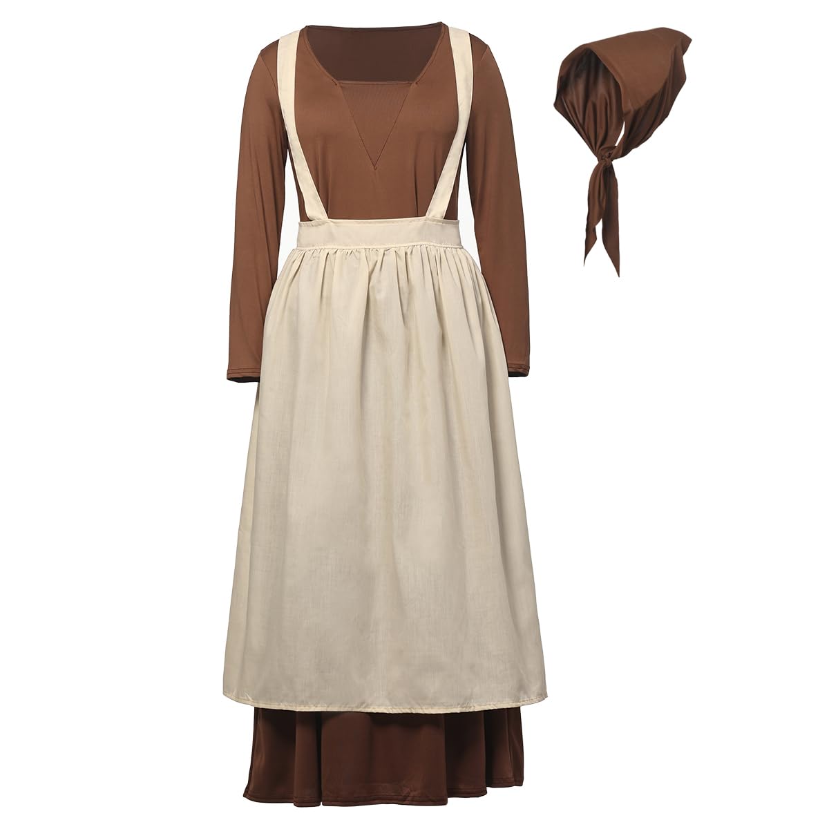 BPURB Women Pioneer Colonial Dress Pilgrim Costume Civil War Dress  Victorian Maid Peasant Costume with Apron - BigaMart