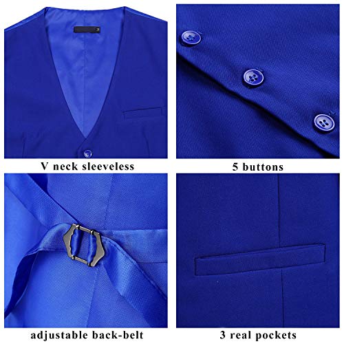 Image of Enlision Men's Suit Vest Business Formal Dress Waistcoat Solid Color Vest for Suit or Tuxedo
