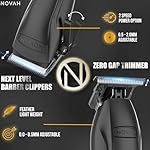 Novah® Professional Hair Clippers for Men, Professional Barber Clippers and Trimmer Set, Mens Cordless Hair Clipper for Barbers Haircut Kit Fade - Image 2