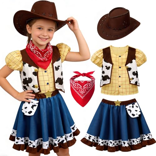 Disfraz completo vaquera para niñas 3-10 años miniatura 1