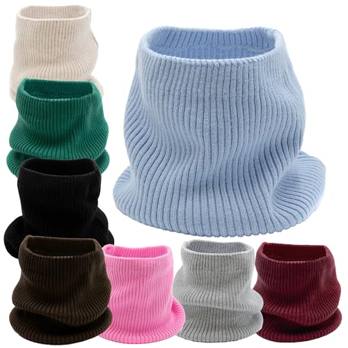 molti Damen Winter Schlauchschal, Loop Schal, Merinowolle, Stirnband oder Nackewärmer, Warm Winter für Damen Schal Halswärmer (Hellblau)