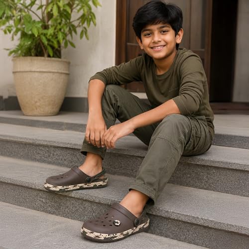 Image of URJO Splash Kid's Clogs /Sandals with Adjustable Back Strap Ultra Soft & Flexibility Anti Skid Comfortable Waterproof Daily Mules Clogs /Sandals Boy's & Girl's