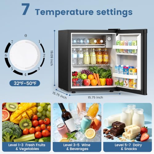 Image of Electactic 1.3 Cu.Ft Mini Fridge, Single Door Compact Refrigerator