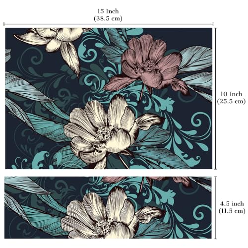 Image of Full Laptop Skin Stickers HD Quality Sticker for Laptops Upto 15.6 inch (Dustproof|Waterproof|Scratchproof|Reusable) - BE BL Floral FL