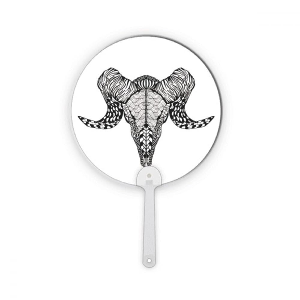 Éventail portable rond plastique antilope portrait animal esquisse décorations artisanat