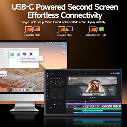 Image of 15.6 inch Portable Monitor 1080P FHD IPS, 250 Nits Brightness, Adjustable Kickstand with VESA Mount, USB-C HDMI, Dual Speakers, Ultra-Slim Travel Laptop Second Screen for Phone PC PS5 Switch
