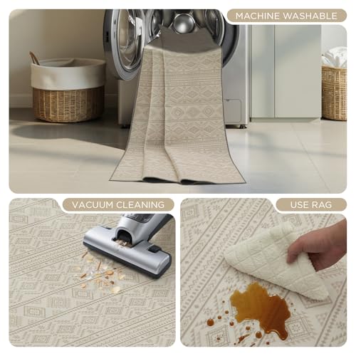 Tapete decorativo Joydeco 5'x7' antideslizante y lavable miniatura 6