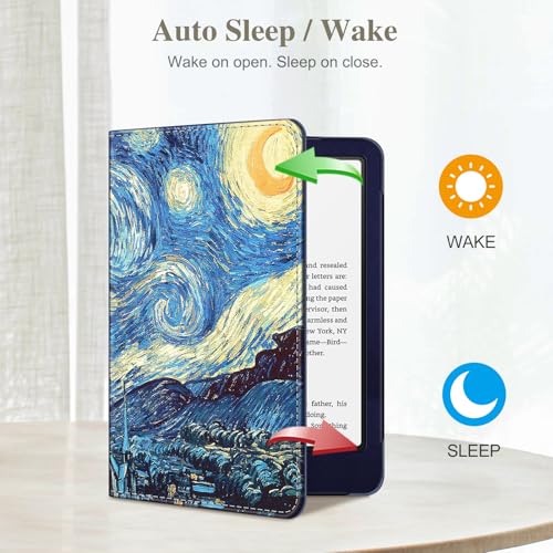 Image of Fintie Case for 7 inch /6.8 inch Kindle Paperwhite(12th /11th Generation-2024 /2021) and Kindle Colorsoft Signature Edition -Slim Foldable Stand Cover Auto Wake /Sleep for Paperwhite 2024, Starry Night