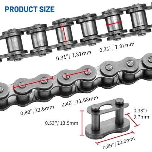 Chaîne à rouleaux 40 complète pour remplacer une transmission usée