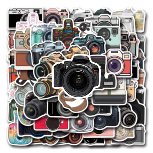55Pcs Waterproof Vinyl Camera Stickers Pack