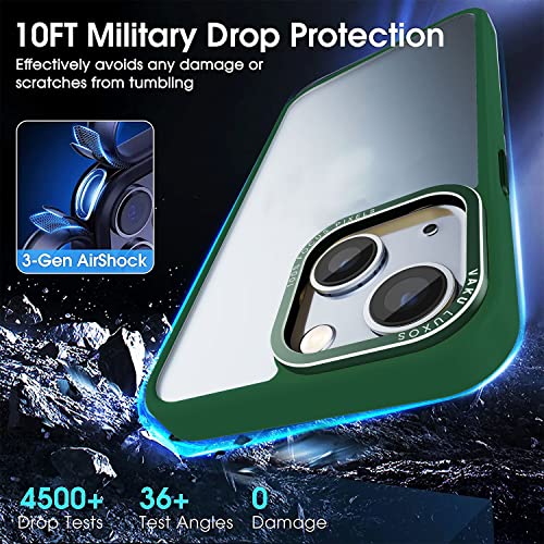 Image of Vaku Luxos Trans Armor for iPhone 14 Plus Cover Case, 6 Feet Drop, Metal Ring Camera Protection, Shockproof, Scratch Resistant, Slim, Compatible with iPhone 14 Plus Back Cover - Green
