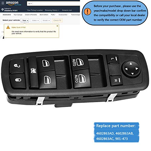 image for Partschoice Master Power Window Switch Front Left Driver Side 9+3 Pron