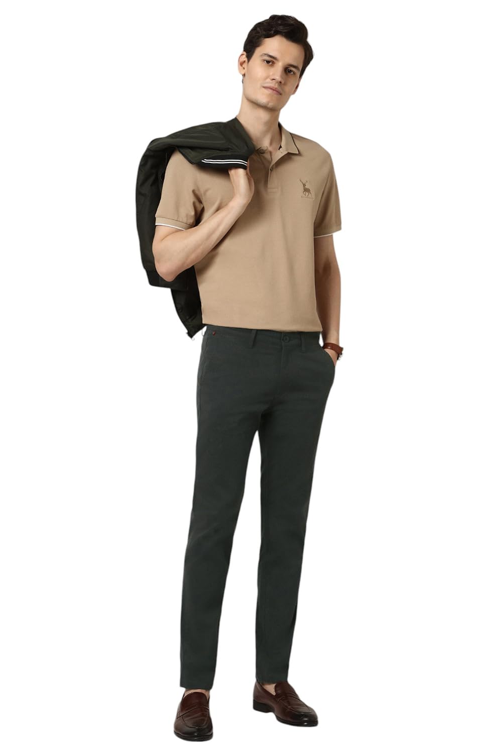 Peter England Men's Mid Rise Slim Casual Pants (PCTFSSSBG91434_Black - Image 5 thumbnail