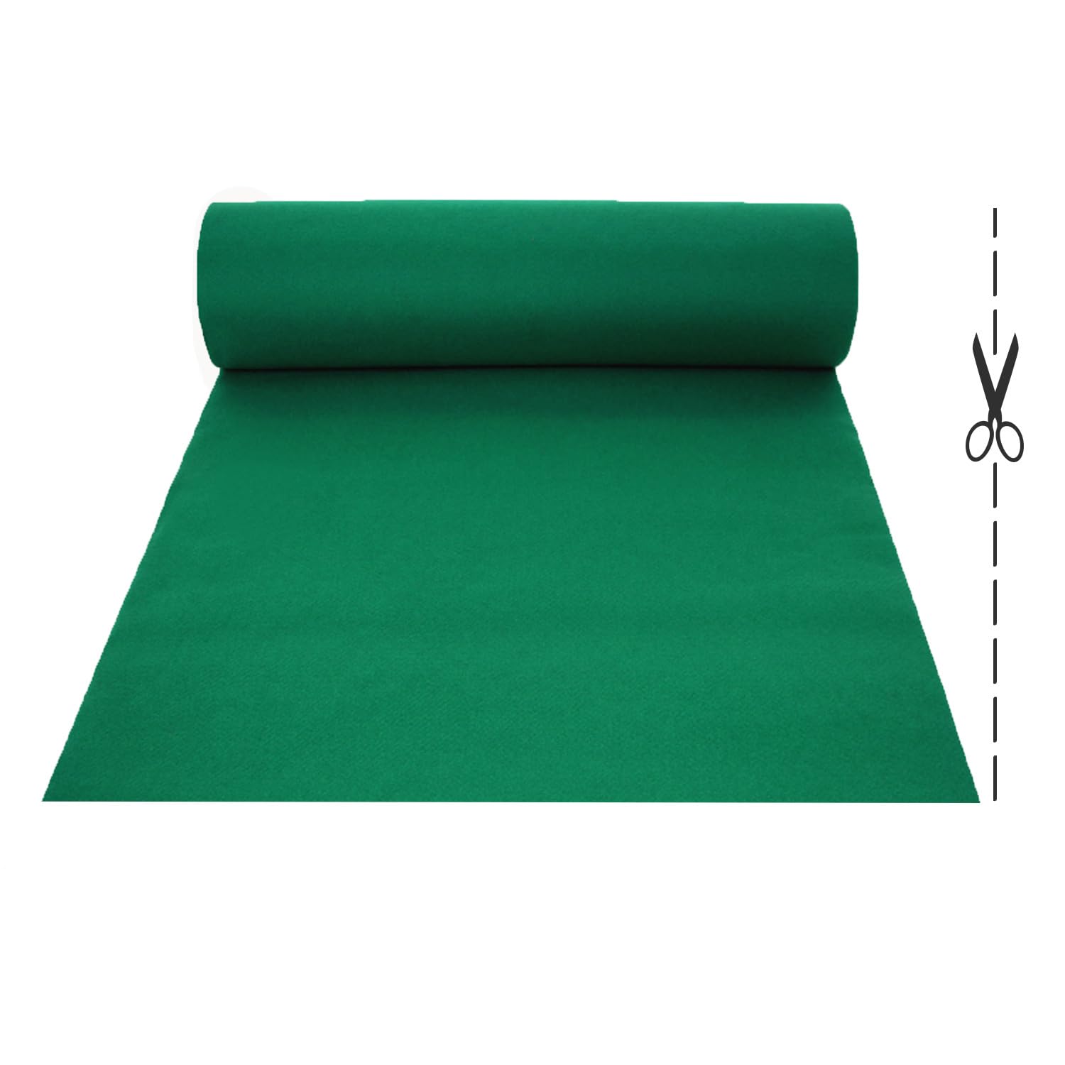 OLIVO.shop Tapis pour événements, tapis roulant, tapis de mariage, cérémonie, fête, tapis de sol extérieur, au mètre, antidérapant, passerelle ROMOQU (vert, 1 x 30 m)