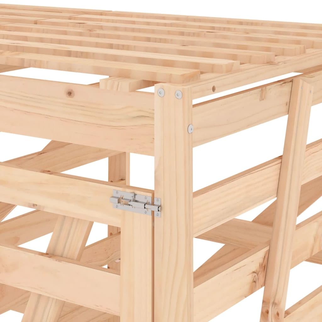 vidaXL Mülltonnenbox für 3 Tonnen Massivholz Kiefer