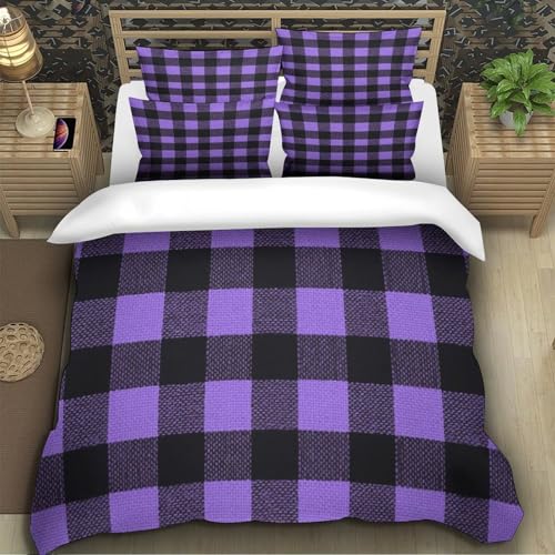 Parure de lit imprimée 3D résistante haut de gamme en microfibre violette douce