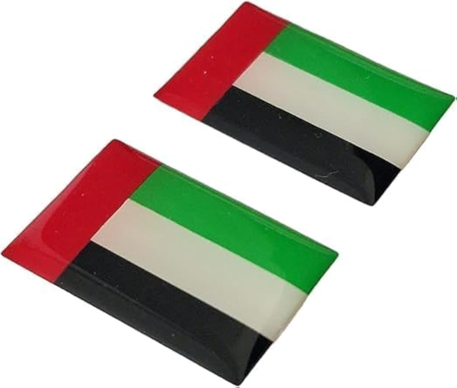 Carbon My Ride 2 Pack UAE Flag Emblem Stickers, Embossed PVC UAE Flag Car Decals, Small Dubai Bumper Sticker Compatible with Truck, RV, SUV, Motorcycle and More (Left and Right) Laptop Phone Desk Door