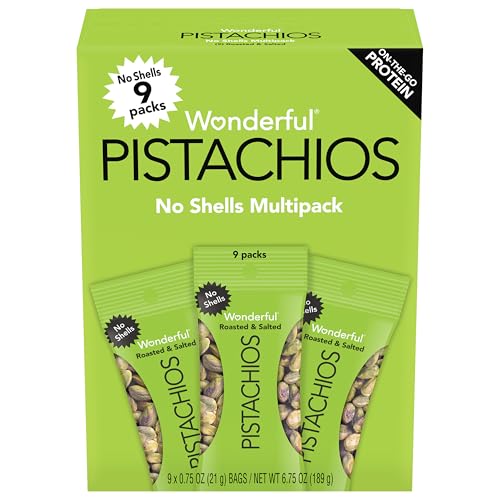 Wonderful Pistachios No Shells, Roasted & Salted Nuts, 0.75 Ounce...