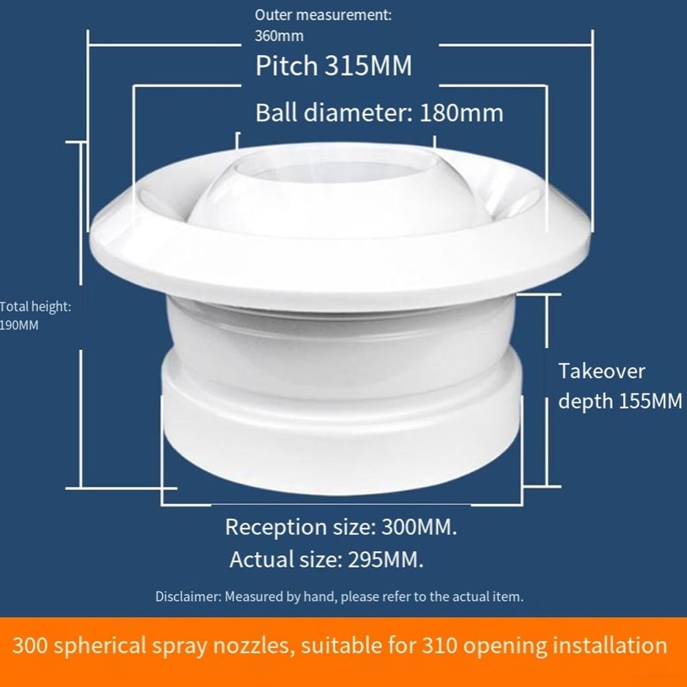 Cubierta redonda de ventilación de aire acondicionado ABS, boquilla esférica giratoria de 360° con apertura ajustable, rejilla de escape silenciosa, para hogar, oficina, hotel, escuela, fábrica