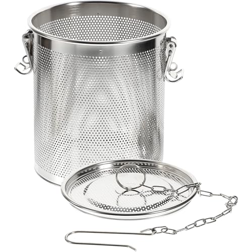 FUNNETOYU Cesta Coladora de Salmuera de Acero Inoxidable 14X16 CM Colador de Especias de Malla Fina para Cocinar Sopas y Estofados Accesorio Desmontable y Fácil de Limpiar para Cocina