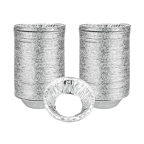 Eterspr 200 Piezas Bandeja de Aluminio Desechable para Huevos, Molde Duradero para Panqueques, Uso en Microondas (Plateado)