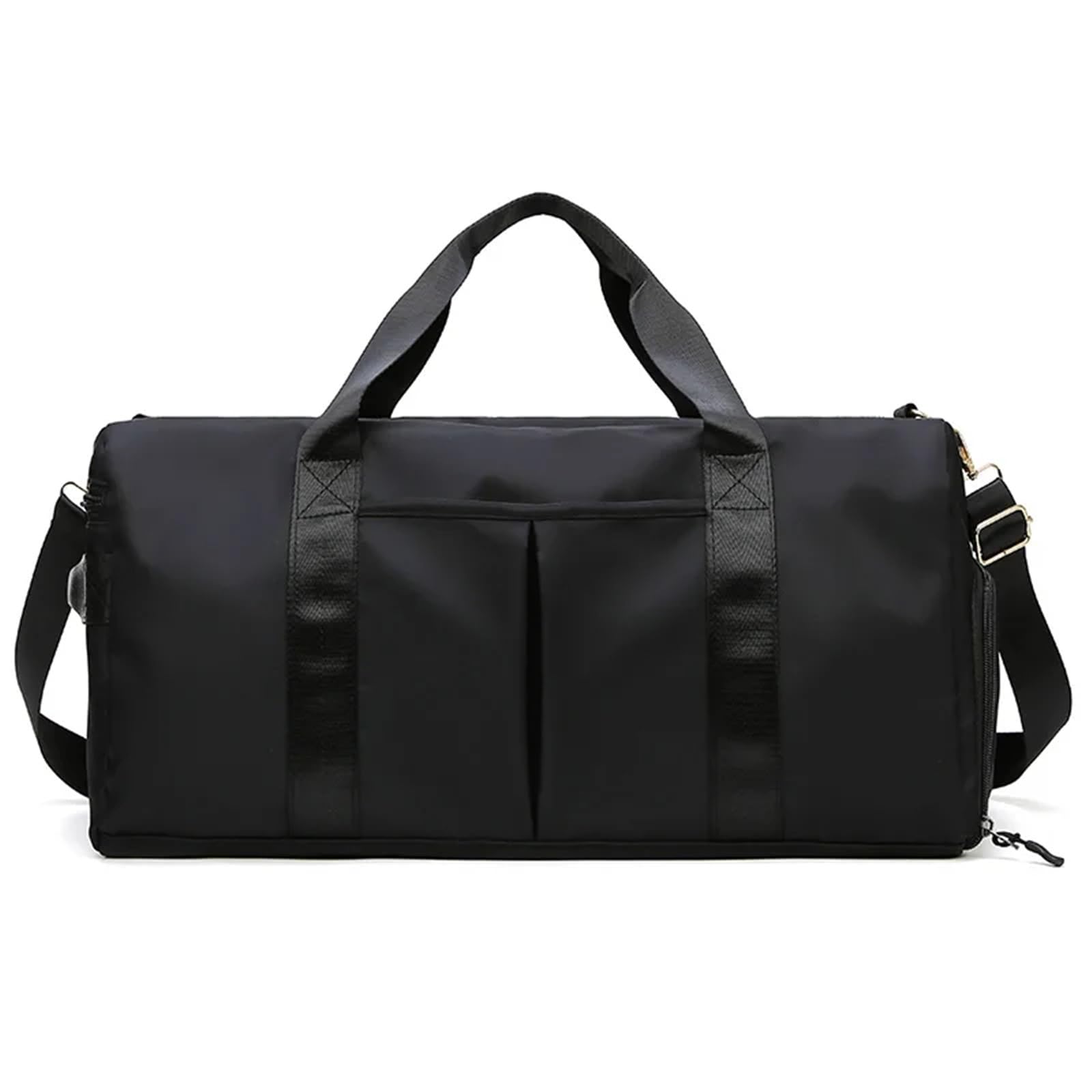 Borsa da palestra Uomo Donna Allenamento Fitness Nuoto Viaggio Bagagli Borsa Yoga Borsa a tracolla Scarpe Conservazione Impermeabile Separazione bagnata(Black)